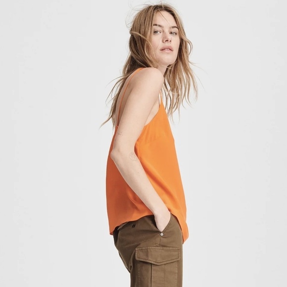 NWT Rag & Bone Collection - Astrid Cami in Bright Orange Sz. M - Picture 2 of 4